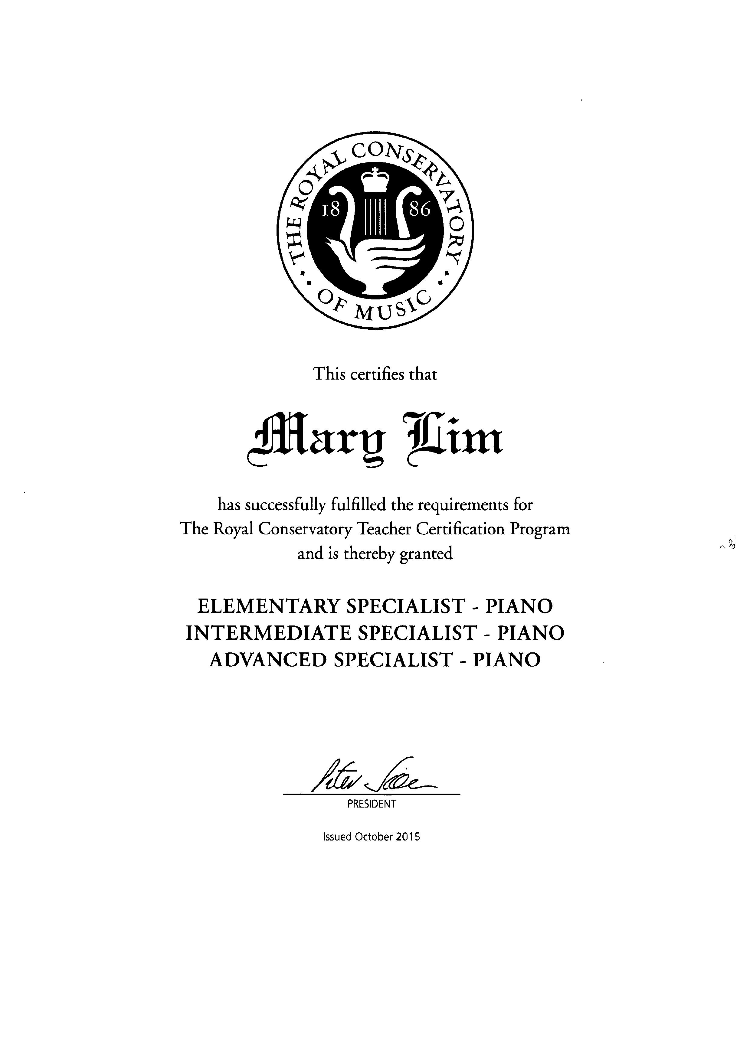 RCM Piano Specialist